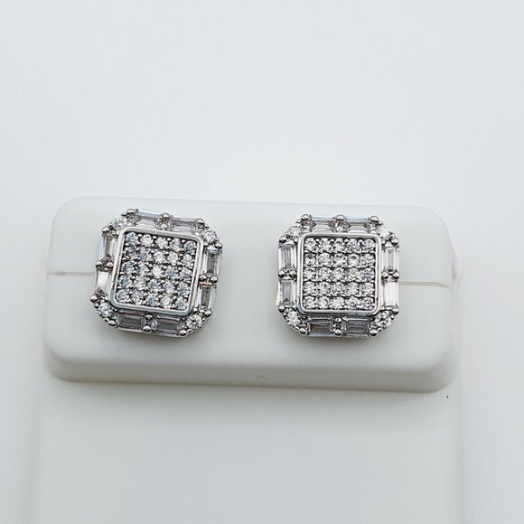"925 Sterling Silver Plated CZ Earrings, EVBRS552 - Picture 6 of 10